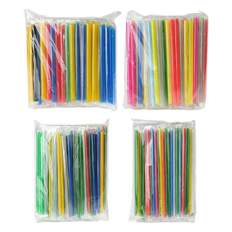 100Pcs Individually Packaged Straw Color Drinking Straws Bubble Tea Straw BIg Milkshake Straws Party Wedding Bar Home Accessories