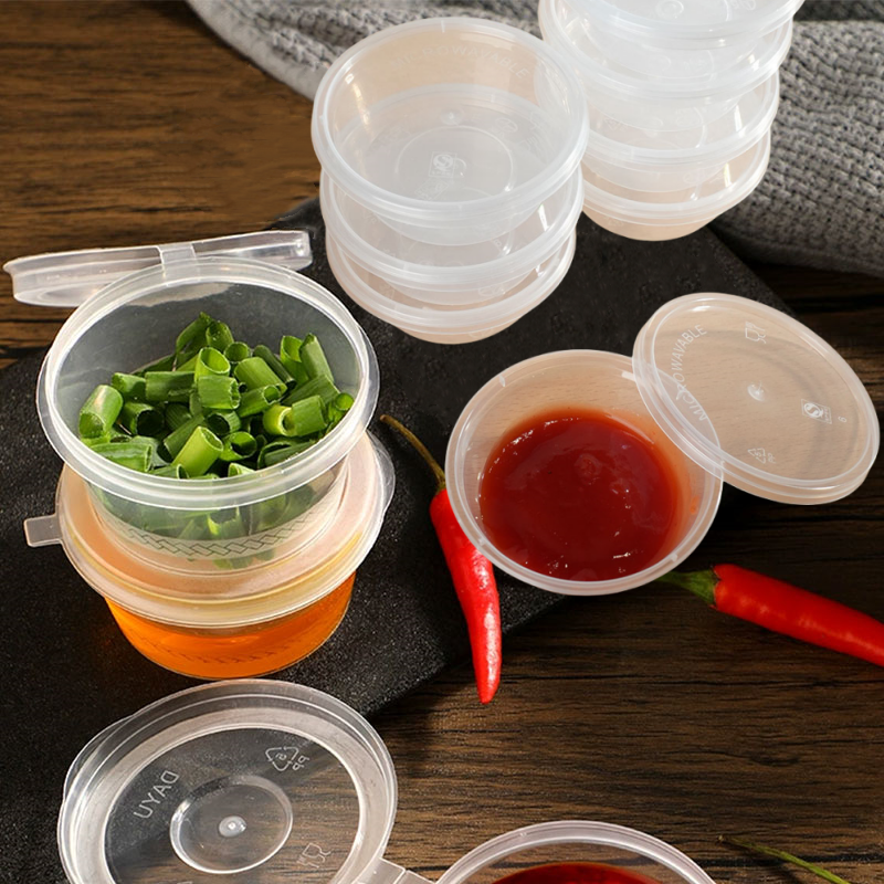 Disposable Sauce Box Sauce Cups Transparent Conjoined Plastic Box Sauce Container Box With Lids Kitchen Home Supply