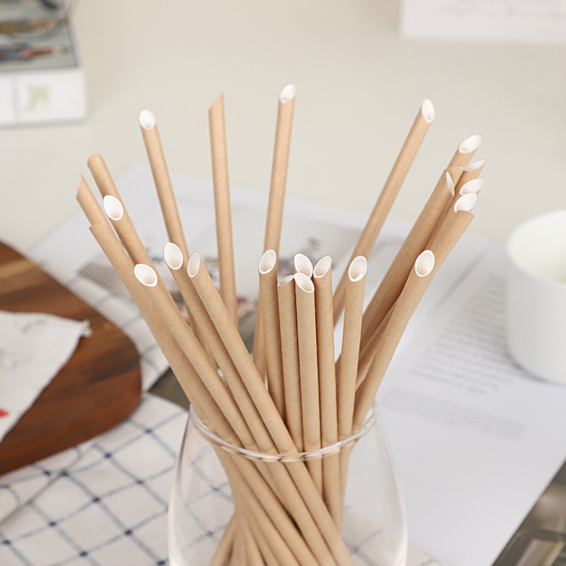Disposable Straws Paper Straws Brown Bulk Durable&Eco-friendly Non-soggy for Drinks Juice Coffee Cold Drinks Party Supplies