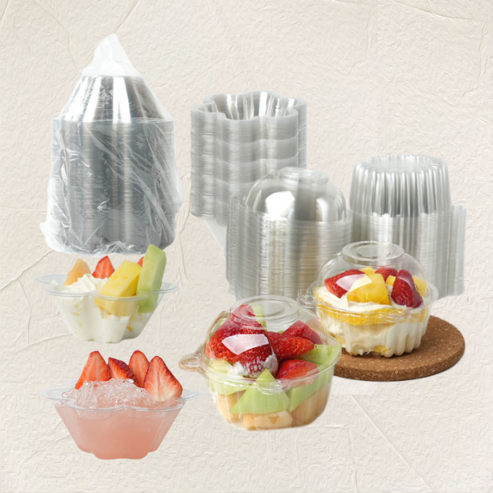 Clear Cake Cups – Transparent Cupcake & Muffin Packaging, Dessert Slice Container for Weddings, Birthdays & Parties | Bakery dessert bowl for Fruit & Pastries