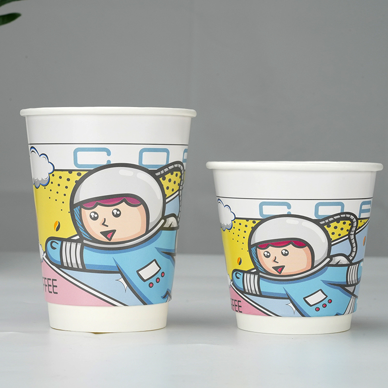 Uchampak Coffee Home Office Disposable Paper Cup High-end Double-layer Thick Children's Cartoon Cute - Image 8