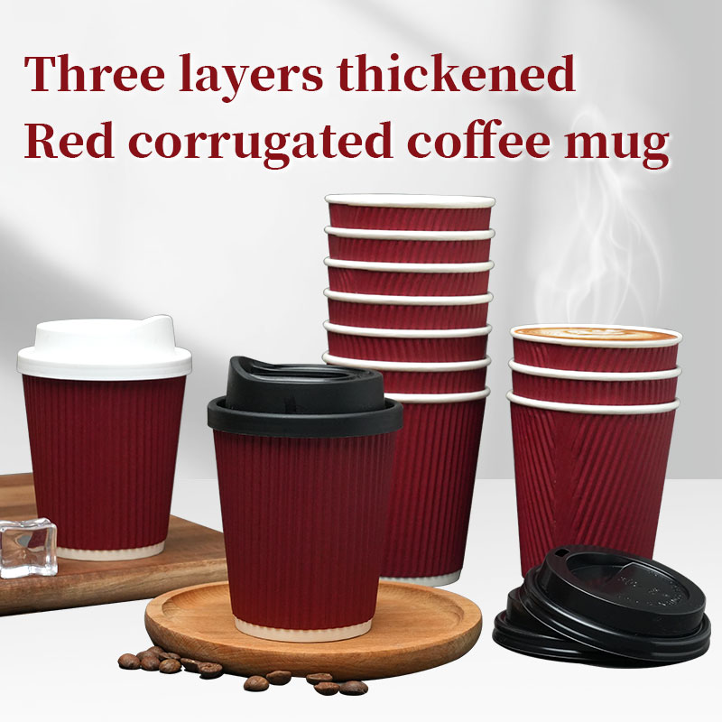 Disposable Corrugated Coffee Paper Cups Insulated Double-layered Cup Hot Tea Milk Beverage Cup
