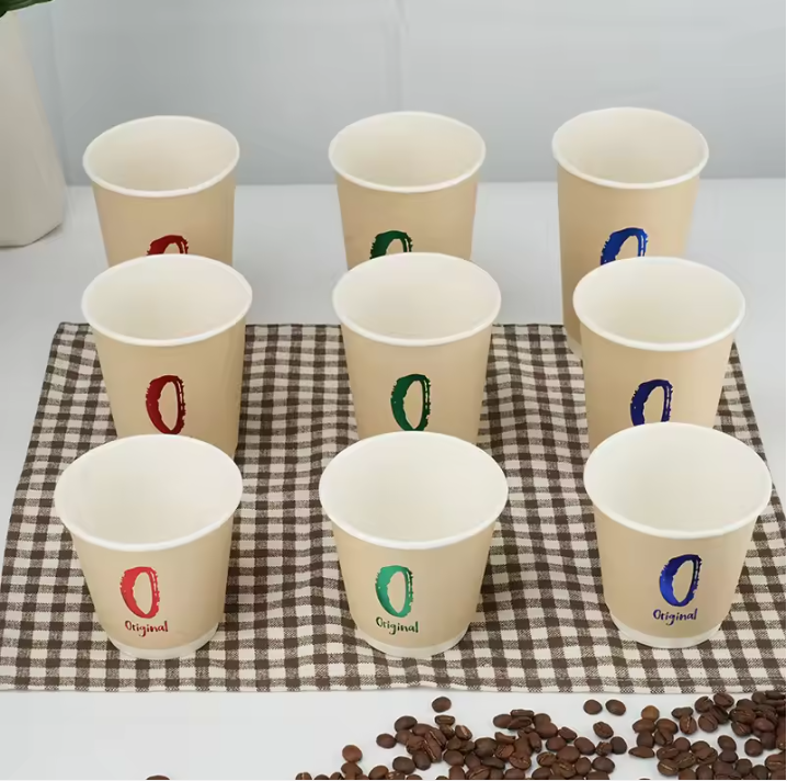 Double wall bamboo pulp paper cup color hot stamping logo all 8/10/12/16 oz coffee paper cup - Image 4