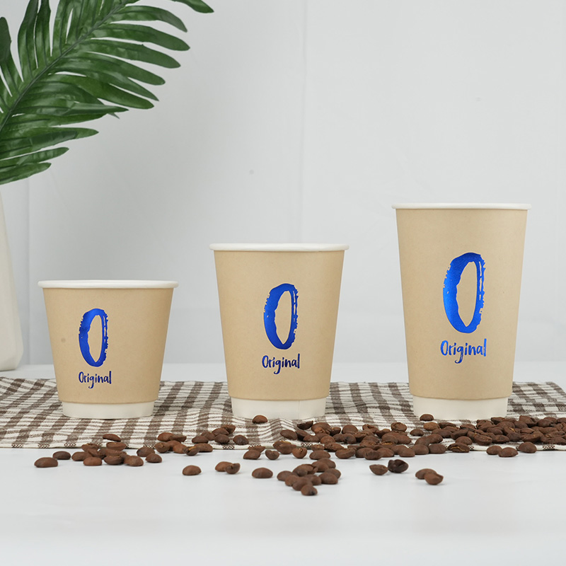 Double wall bamboo pulp paper cup color hot stamping logo all 8/10/12/16 oz coffee paper cup - Image 8