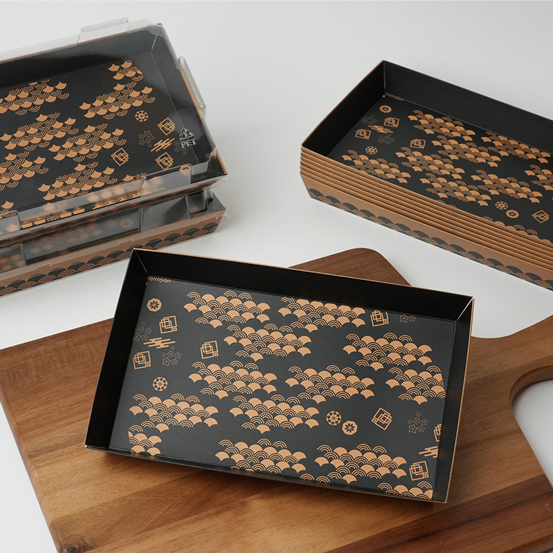 Rectangular Sushi Takeaway Box Sushi Tray Kraft Paper Meal Storage Container - Image 8