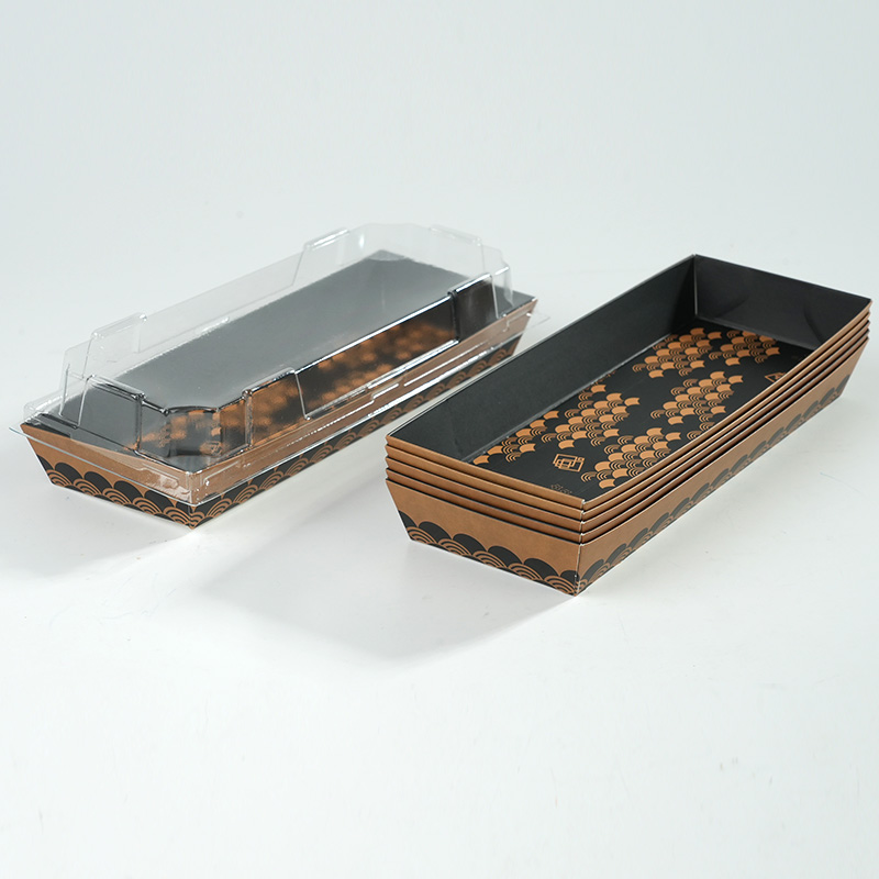 Rectangular Sushi Takeaway Box Sushi Tray Kraft Paper Meal Storage Container - Image 9
