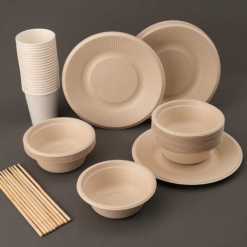 Disposable Paper Plates Organic Disposable Tableware for Barbecue Cake Paper Plate For Restaurant Home Baby Shower Supply