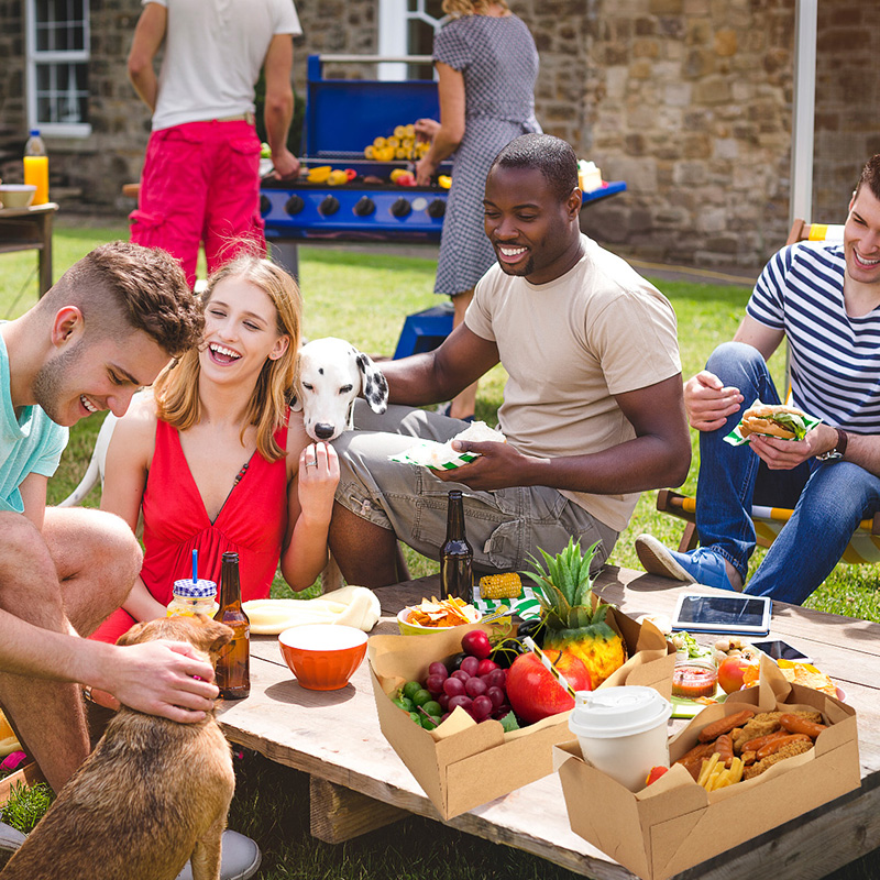 Takeaway Food Trays with Cup Holder Paper Snack Container With Oilproof Paper Takeaway Box French Fries Tray Disposable Kraft Paper Snack Box Food Trays - Image 7