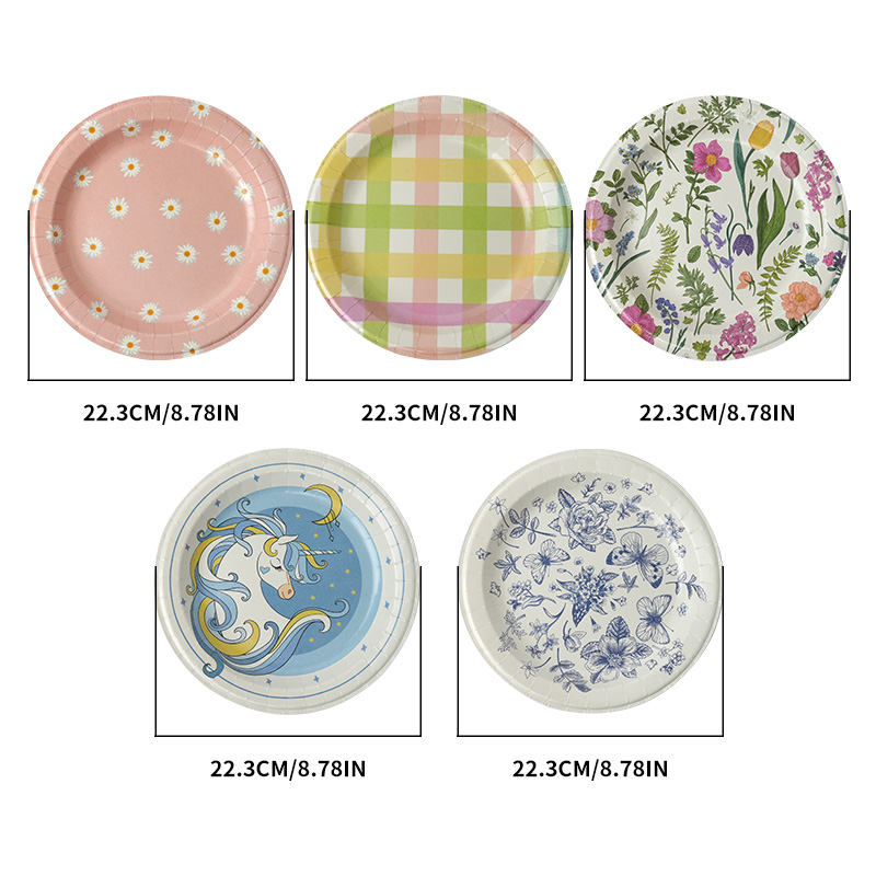 Party Paper Plates Disposable Paper Plate Trays Birthday Wedding Party Tableware Baby Shower Disposable Tableware - Image 4