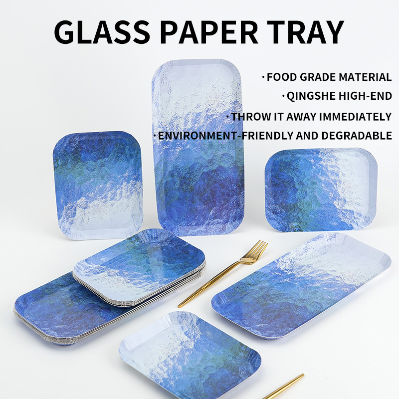 Disposable paper plates household paper plates vegetable plates glass textured paper cake plates expensive dessert fruit plates