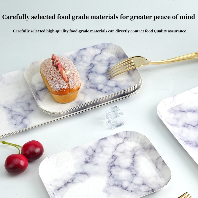 Disposable marble plate cookie tray party tray wedding birthday paper tray&plate - Image 3