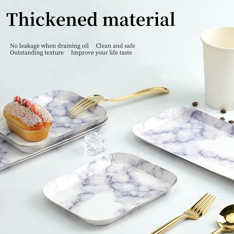 Disposable marble plate cookie tray party tray wedding birthday paper tray&plate - Image 4