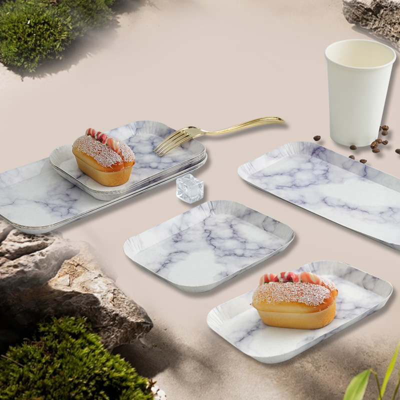Disposable marble plate cookie tray party tray wedding birthday paper tray&plate - Image 6