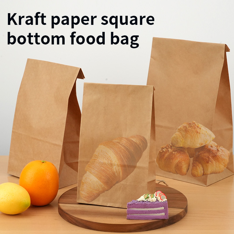 Brown Kraft Paper SOS Bag Food Vegetables Shopping Bag Candy Package Kraft Lunch Bag Bread Cookie Snack Food Takeaway Bags