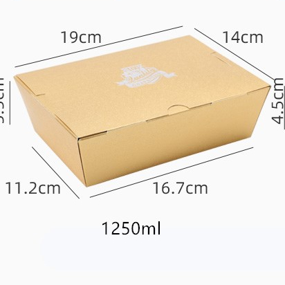 Uchampak - Custom printing golden/silver kraft paper food grade paper french fries food packaging box with window Box