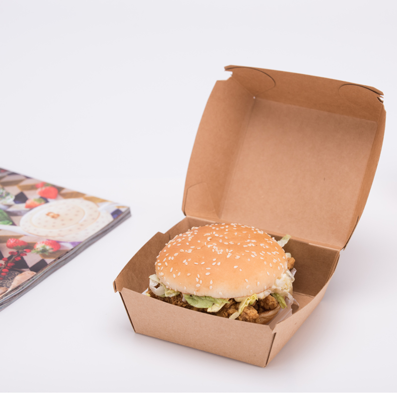 Uchampak - Custom Logo and Color Printing Burger and Fries Take Away Disposable Paper Cardboard Packaging Box Bio Box