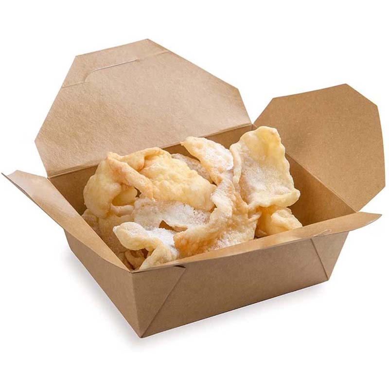 Uchampak - Paper Take Out Containers, Kraft Lunch Meal Food Boxes, Disposable Storage to Go Packaging Microwave Safe Leak Grease Resistant Bio Box2