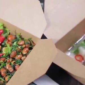 Uchampak - Leak Grease Resistant Disposable Cardboard Lunch Box for Catering Take Out Food Container Kraft Brown Paper Food To Go Box Bio Box