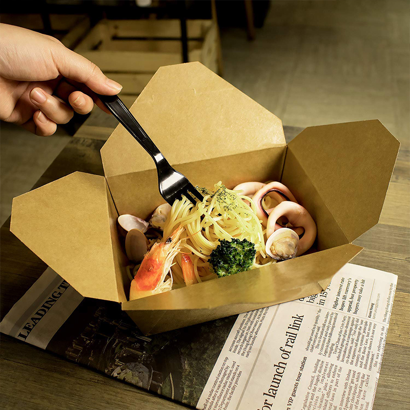 Uchampak - Cheap Cardboard Paper Take Away Box Paper Bowls Recyclable Fold-To-Go Paper Box Bio Box - Image 5