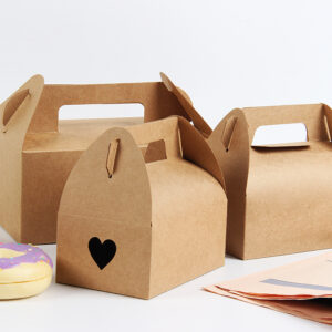 Uchampak - Food grade custom paper cake box with handle Window & Foldable Pak