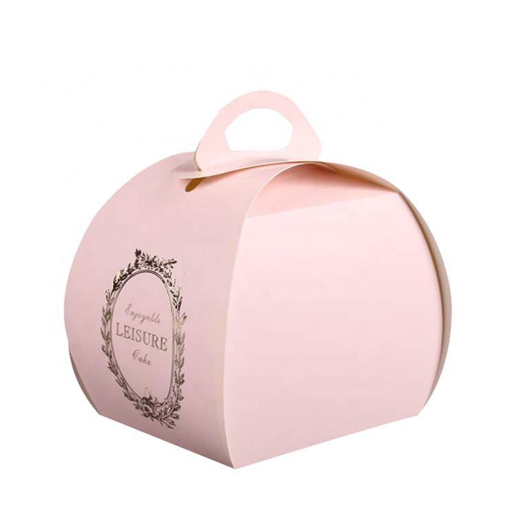 Uchampak - Pink printed small wedding cake boxes for folding paper Window & Foldable Pak