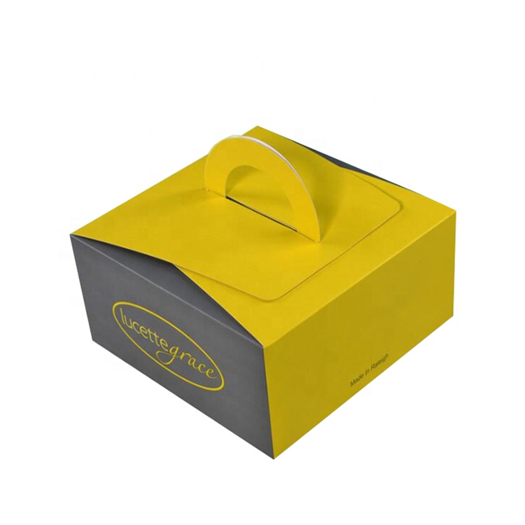 Uchampak - Foldable cardboard paper cake box with handle Window & Foldable Pak