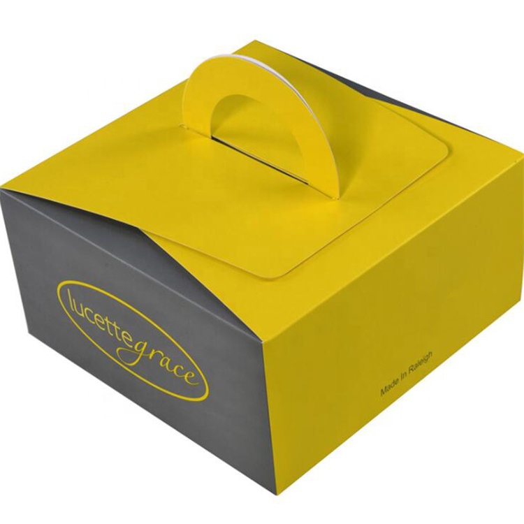 Uchampak - Foldable cardboard paper cake box with handle Window & Foldable Pak - Image 6