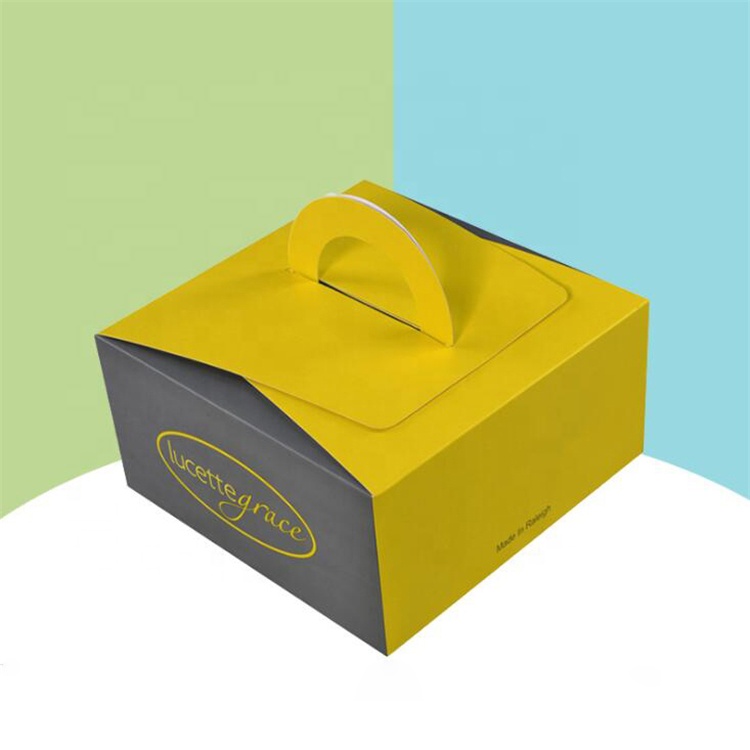 Uchampak - Foldable cardboard paper cake box with handle Window & Foldable Pak - Image 7