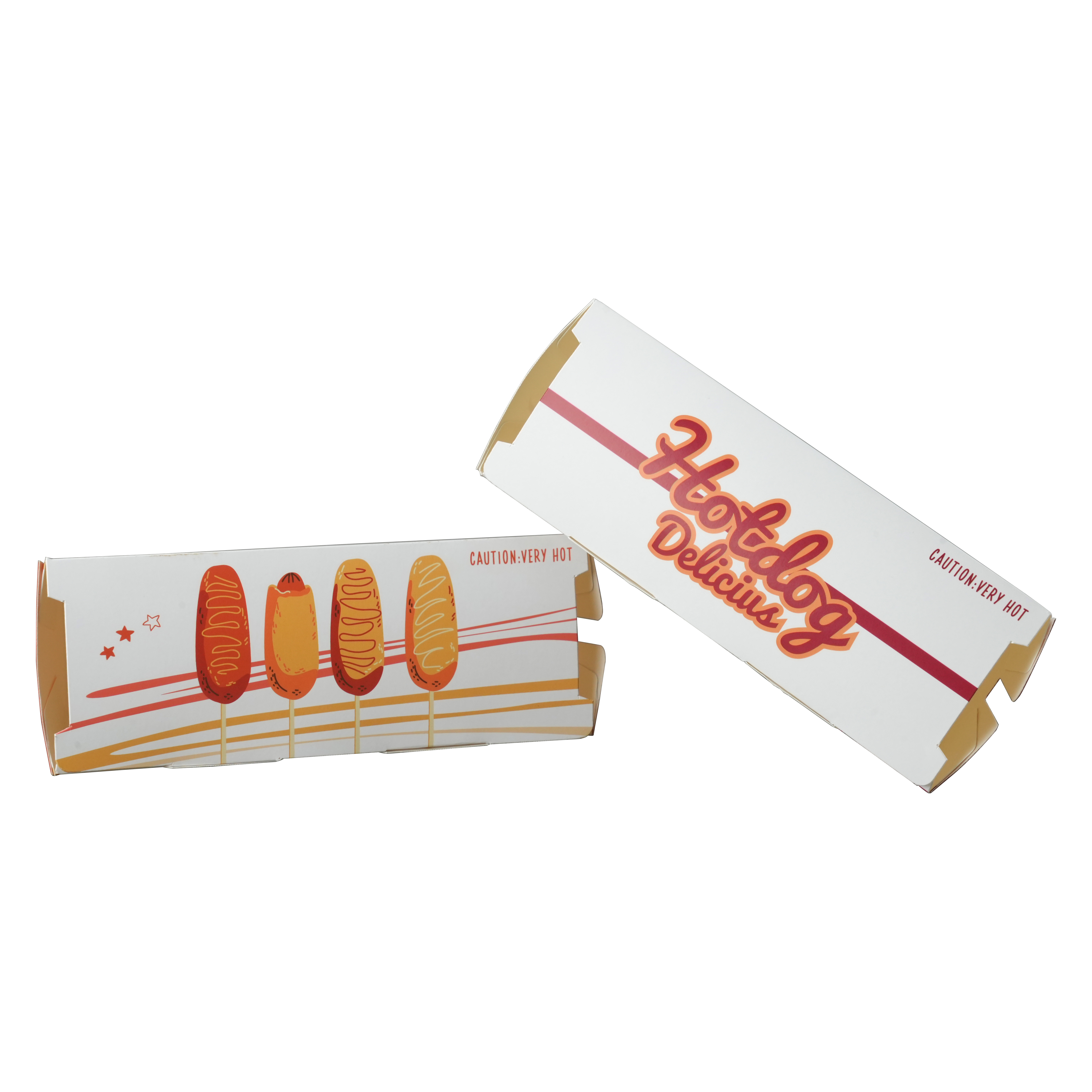 Uchampak -Hot sale custom food grade white paper Custom Print Logo Street Food Cheese Hot Dog Packaging Paper Box - Image 5