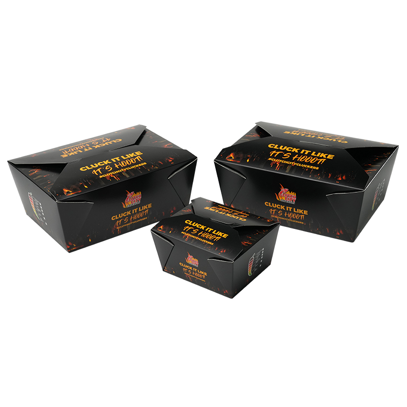 Custom logo Food Grade Chicken burger box packaging black disposable take away fried chicken packaging boxes