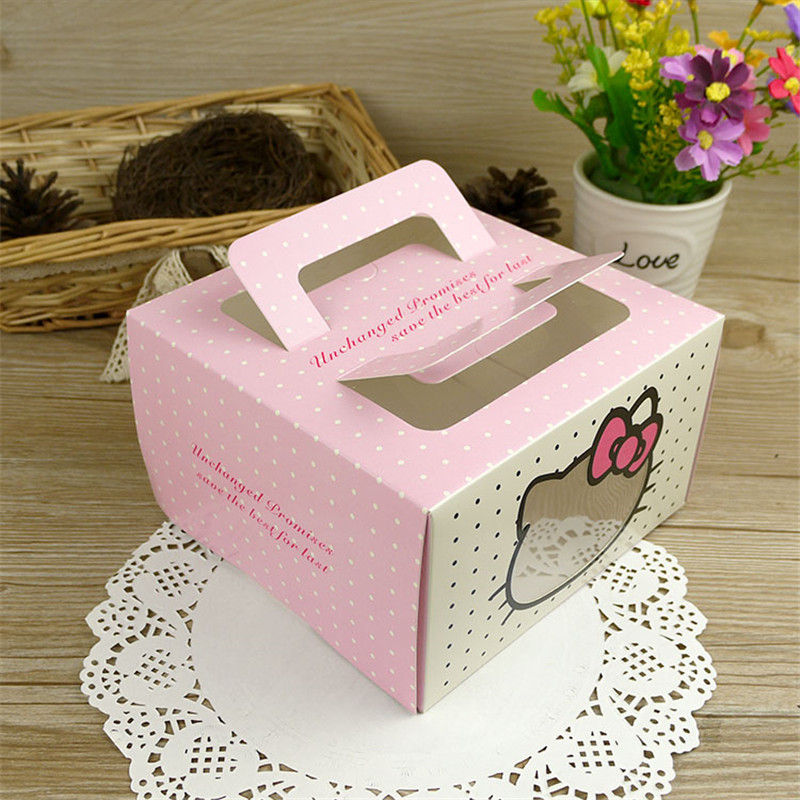 Uchampak - Hot sale PET window cake box with handle Window & Foldable Pak - Image 4