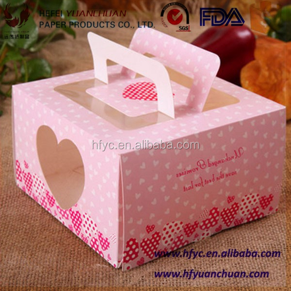 Uchampak- Custom Packing Bento Food Cupcake Chocolate Paper Cake Box Window & Foldable Pak