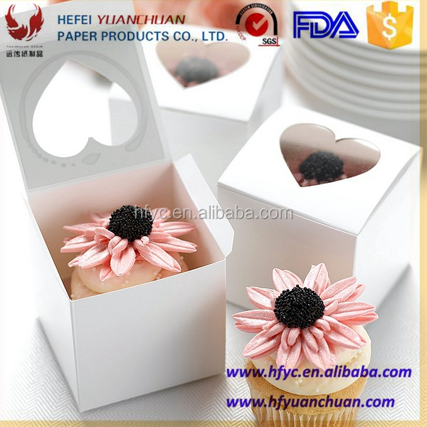 Uchampak - White Single Cheap Cupcake Box For Sale Wholesale With Window And Insert Window & Foldable Pak