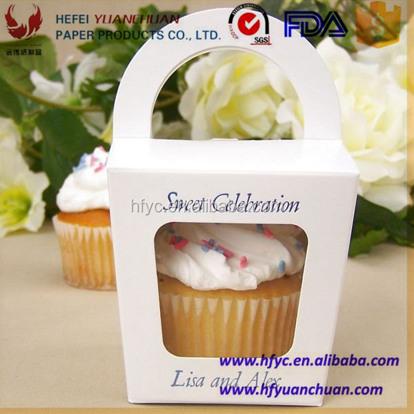 Uchampak - White Single Cheap Cupcake Box For Sale Wholesale With Window And Insert Window & Foldable Pak - Image 4