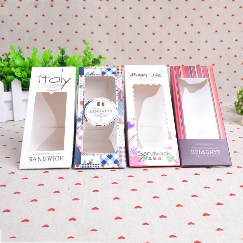 Uchampak - Custom printed triangle sandwich paper packaging box with window Window & Foldable Pak - Image 6