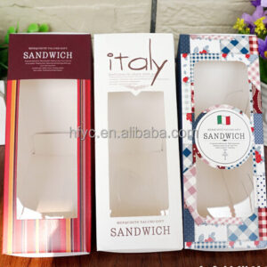 Uchampak -  promotion unique design cardboard sandwich box with PVC window Window & Foldable Pak