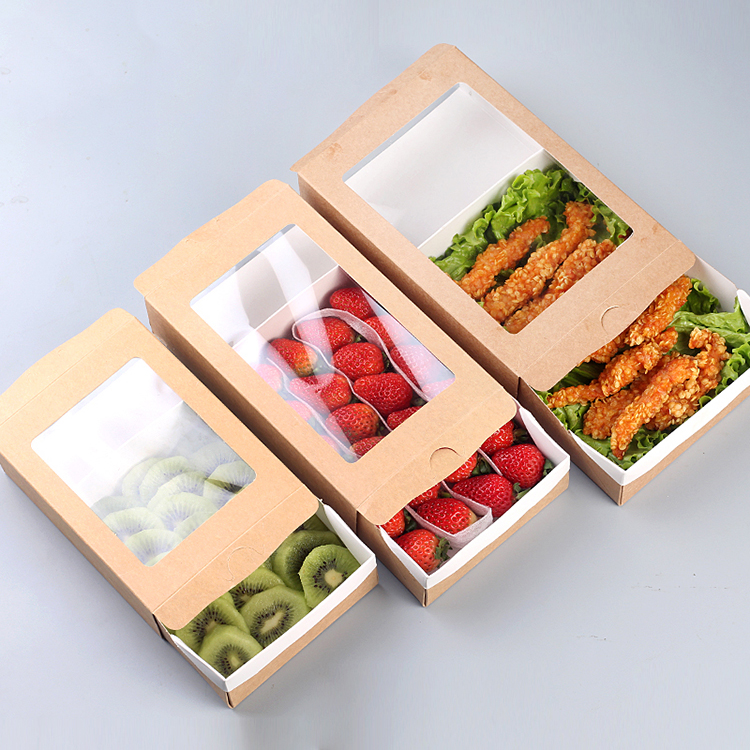 Uchampak - New design paper fruit salad box with drawn type Window & Foldable Pak - Image 3