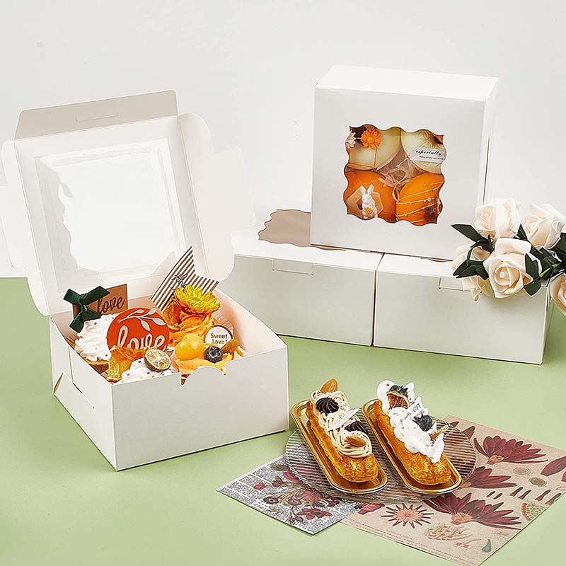 Uchampak- Foldable cake box, space-saving suitable for dessert and biscuit boxes Cake box with window - Image 6