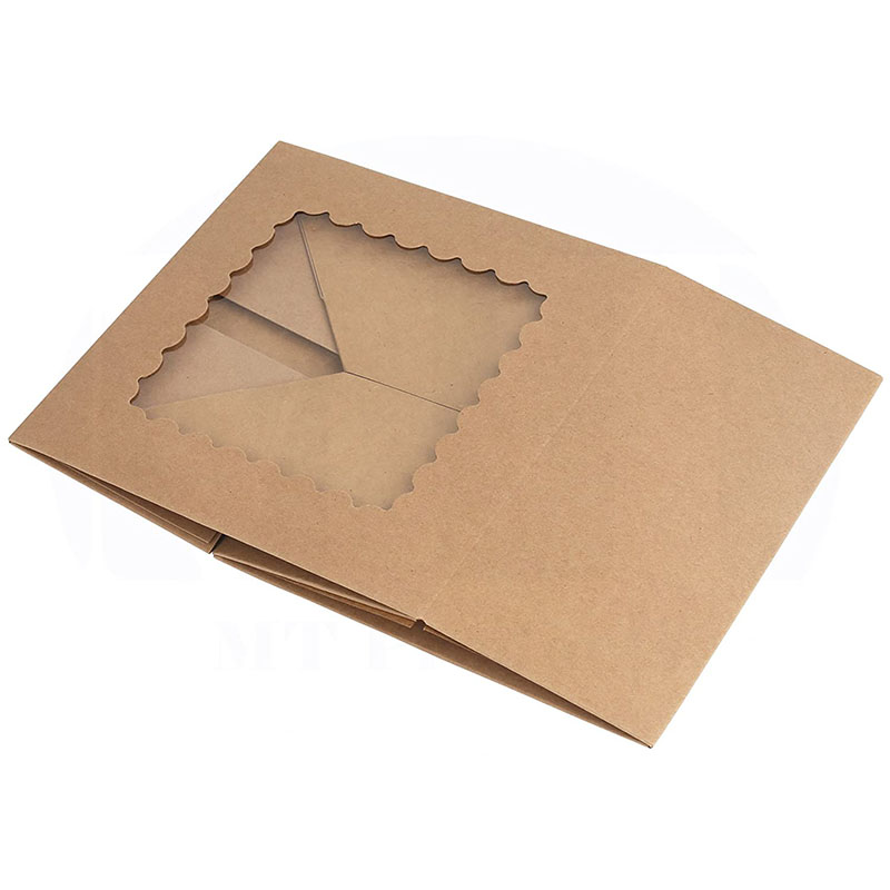 Uchampak - Foldable cake box, space-saving cardboard with window, suitable for dessert and biscuit boxes - Image 4