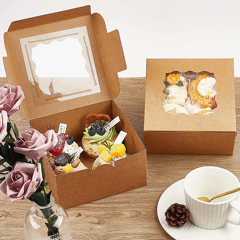 Uchampak- Foldable cake box, space-saving cardboard with window suitable for dessert and biscuit boxes - Image 6