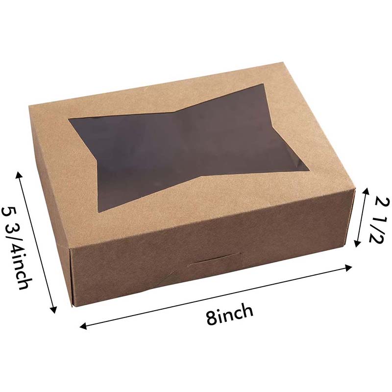 Uchampak- Foldable cake box, space-saving cardboard with window, suitable for dessert and boxes Cake box with window
