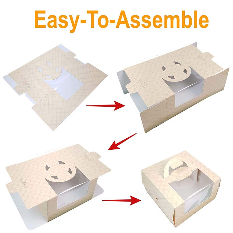 Uchampak- packing box with PVC window, large natural craft paper box for pies and biscuit boxes Window & Foldable Pak - Image 5