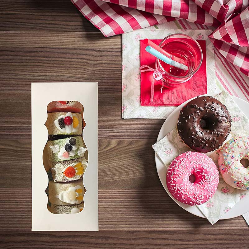 Uchampak- Brown Cake Box with Window Kraft Paper Boxes for Pastry, Cupcake, Pie, Donut Window & Foldable Pak - Image 4