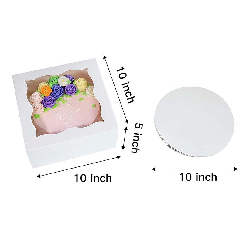 Uchampak- Boxes Cookie Boxes with Windows for Pies, Pastries, Smash Hearts, Strawberries  Window & Foldable Pak