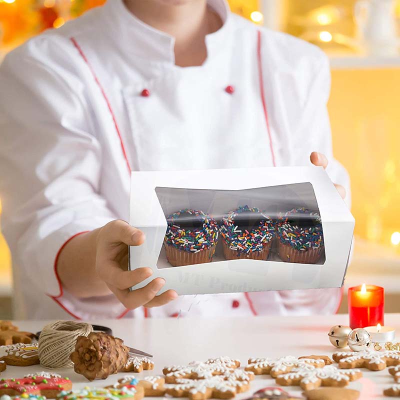 Uchampak - Cake Boxes Cookie Boxes with Windows for Pies Smash Hearts, Strawberries and Muffins Window & Foldable Pak - Image 5