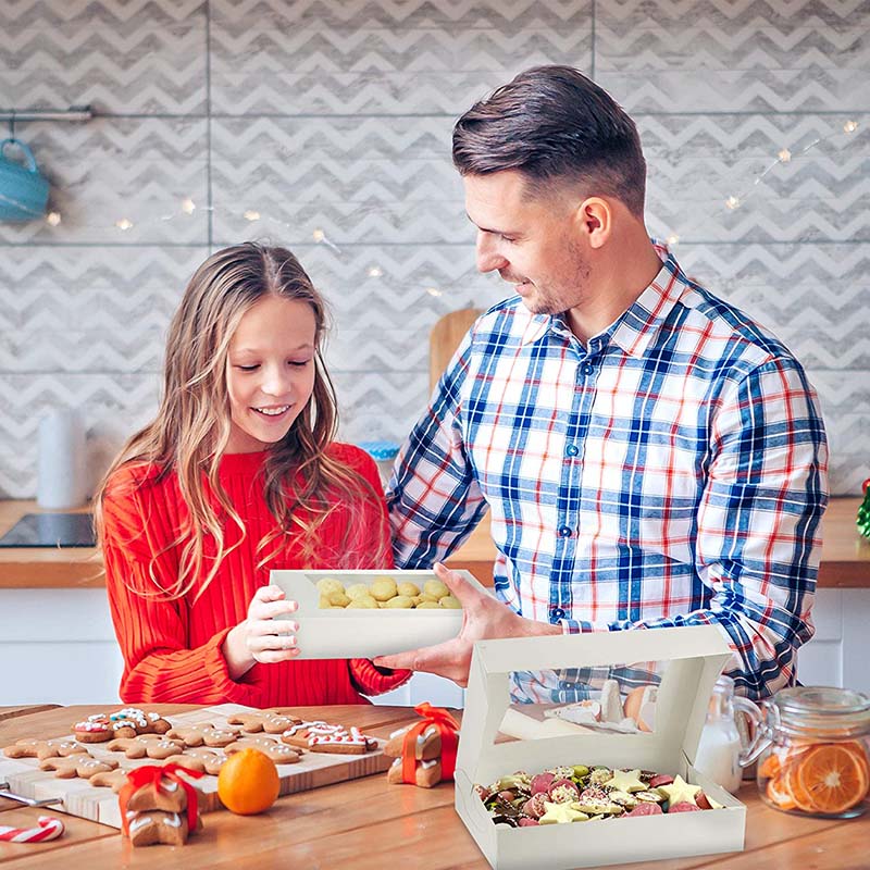 Uchampak - Cookie Boxes with Windows for Pies, Pastries, Smash Hearts, Strawberries and Muffins Window & Foldable Pak1 - Image 4