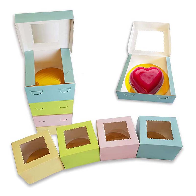 Uchampak- Bakery Boxes Cake Boxes Cookie Boxes with Windows for Pies, Pastries, Smash Hearts, Strawberries and Muffins5