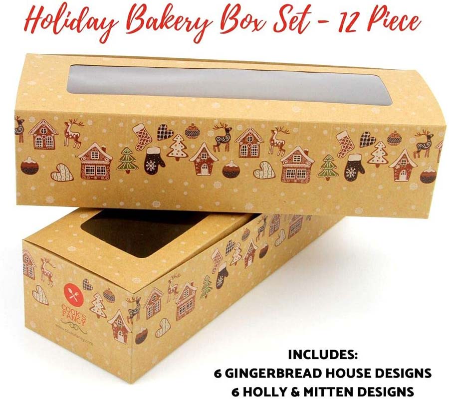 Uchampak- Bakery Boxes Cake Boxes Cookie Boxes with Windows for Pies Smash Hearts, Strawberries and Muffins - Image 3