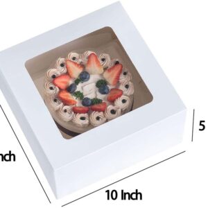 Uchampak- Brown Bakery Cake  Cookie Boxes with Windows for Pies, Pastries, Smash Hearts, Strawberries and Muffins