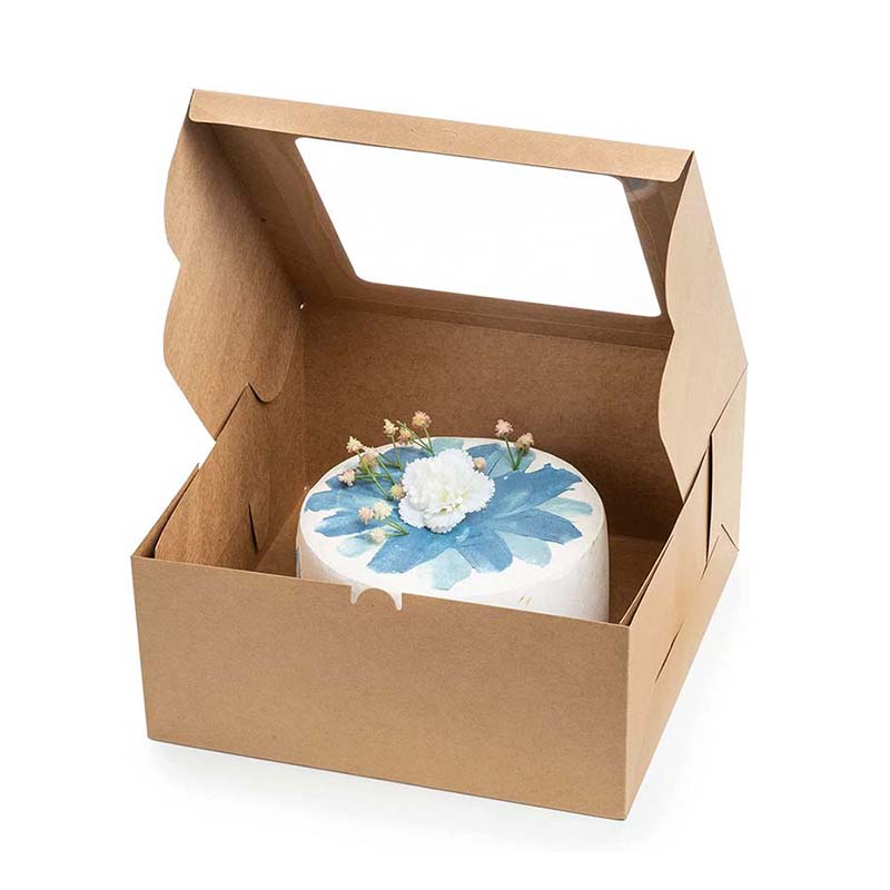 Uchampak - Bakery Boxes with Window Small Cake Box Kraft Paper Treat Boxes for Pastry, Cupcakes, Pie, Donuts2